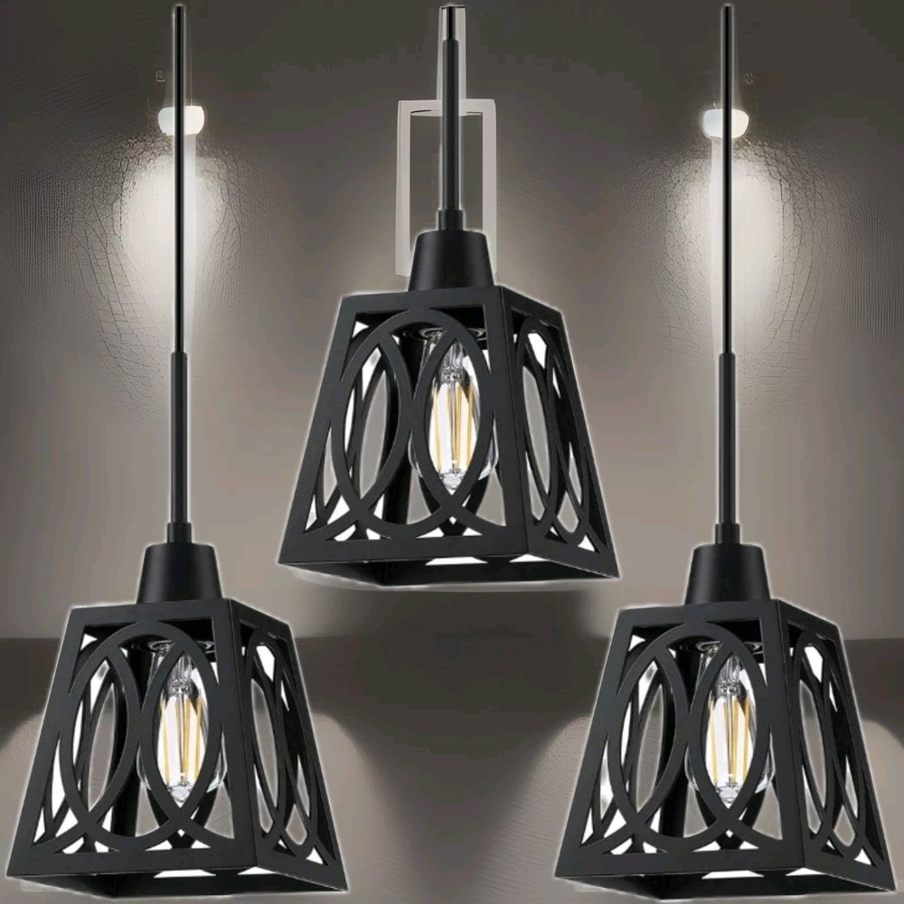 SEENMING HOUSE 3 Pack 1 Light Rustic Farmhouse 5.5" Oval Metal Lantern Cage Mini